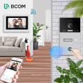 Bcom Wif sistema de interfone visual para interfone campainha para apartamento, campainha wi-fi vídeo porteiro campainha interfon com fio